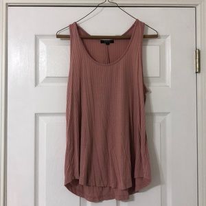 Loose Pink Ribbed Tank
